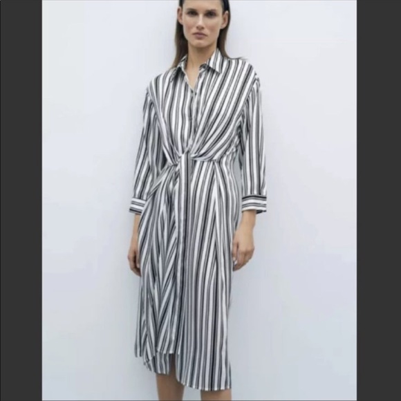 Shein Stripe Tie Front Dress - Picture 6 of 6